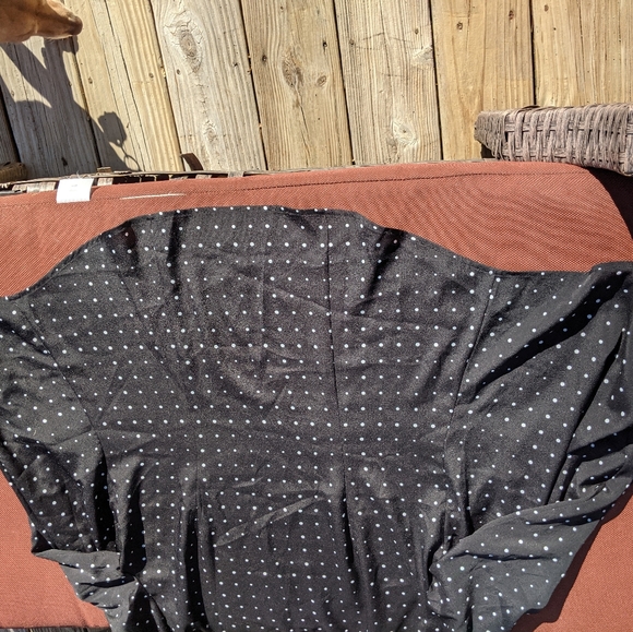 Ann Taylor Black and White Polkadot Button Up Blouse - Picture 5 of 7